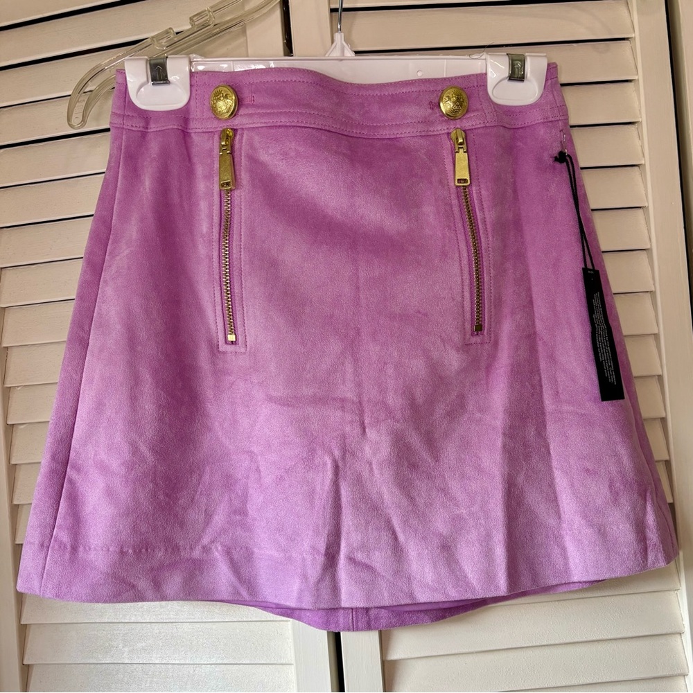 Express Lavender A-Line Skirt with Gold Details